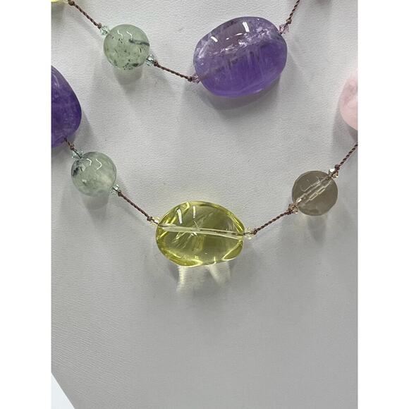 Margo Morrison GREEN, PURPLE AMETHYST, CITRINE, LEMON QUARTZ, Necklace New Other - Picture 7 of 16